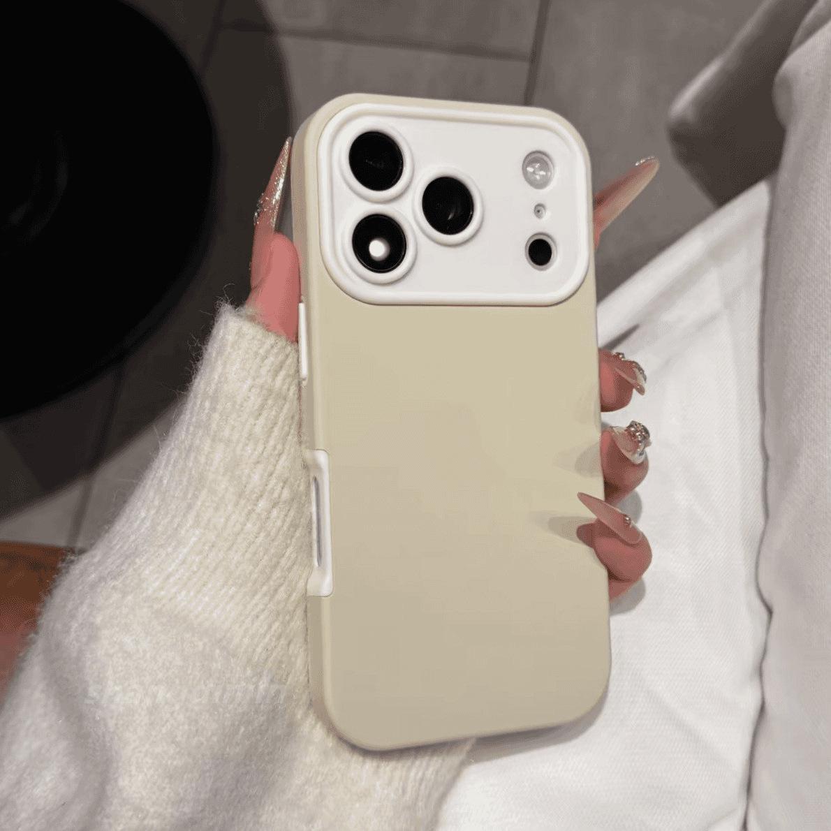 Color-Blocking Matte iPhone 17 Case: Full-Coverage, Drop-Proof, Skin-Feel Design for Apple 16 Pro Max Apple 17