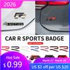 PVJXR1 2026 New For VW VOLKSWAGEN Hub Caps 3D Metal R Logo Sticker Car Rear Trunk Body Emblem Sticker For VW Golf 5 6 7 MK7 MK6 Polo Je