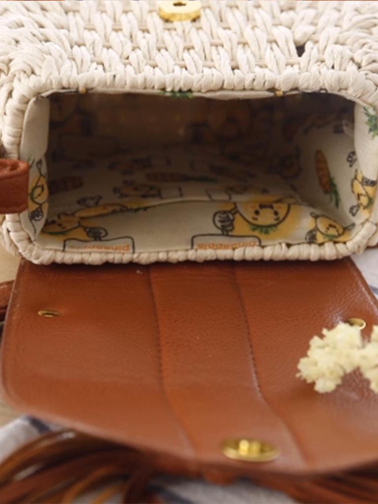 Neue Damen-Crossbody-Strandtasche aus gewebtem Papierseil