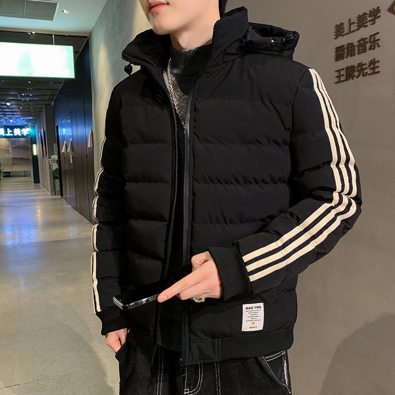 

Men s 2022 Korean Style Cotton-Padded Jacket: Autumn & Winter Trendy Short Men s Jacket 4XL чорний