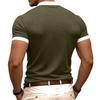 Men's Fashionable Casual Multi-color Short-sleeved Shirt  Men's Loose And Comfortable Stand-up Collar Top