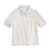2025 Summer European Women's Silk Lapel Short Sleeve Solid Color T-Shirt