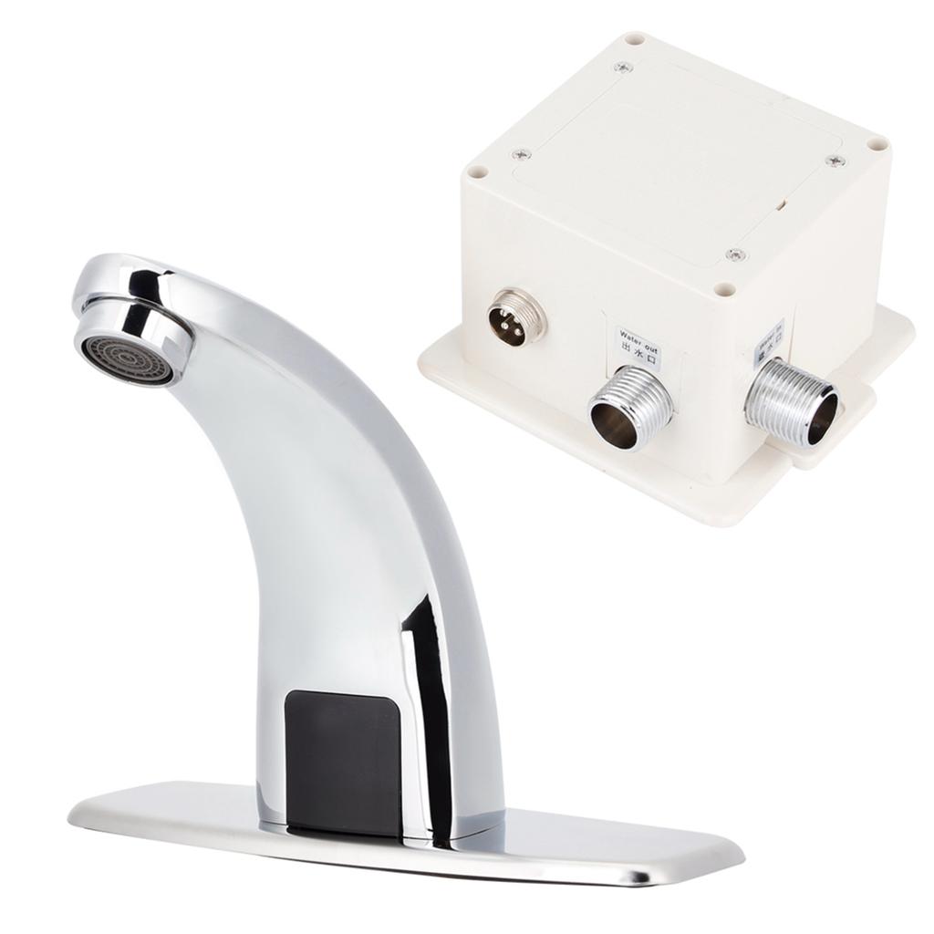 G1/2in Automatic Sensor Faucet Single Water Inlet Water Tap with Control Box for Home Use