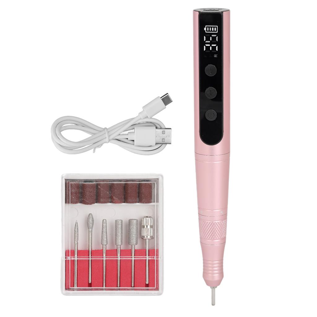 Electric Nail Grinder Kit Nail Polisher 35000rpm Portable Rechargeable Manicures Pedicures Nail Polish Pen