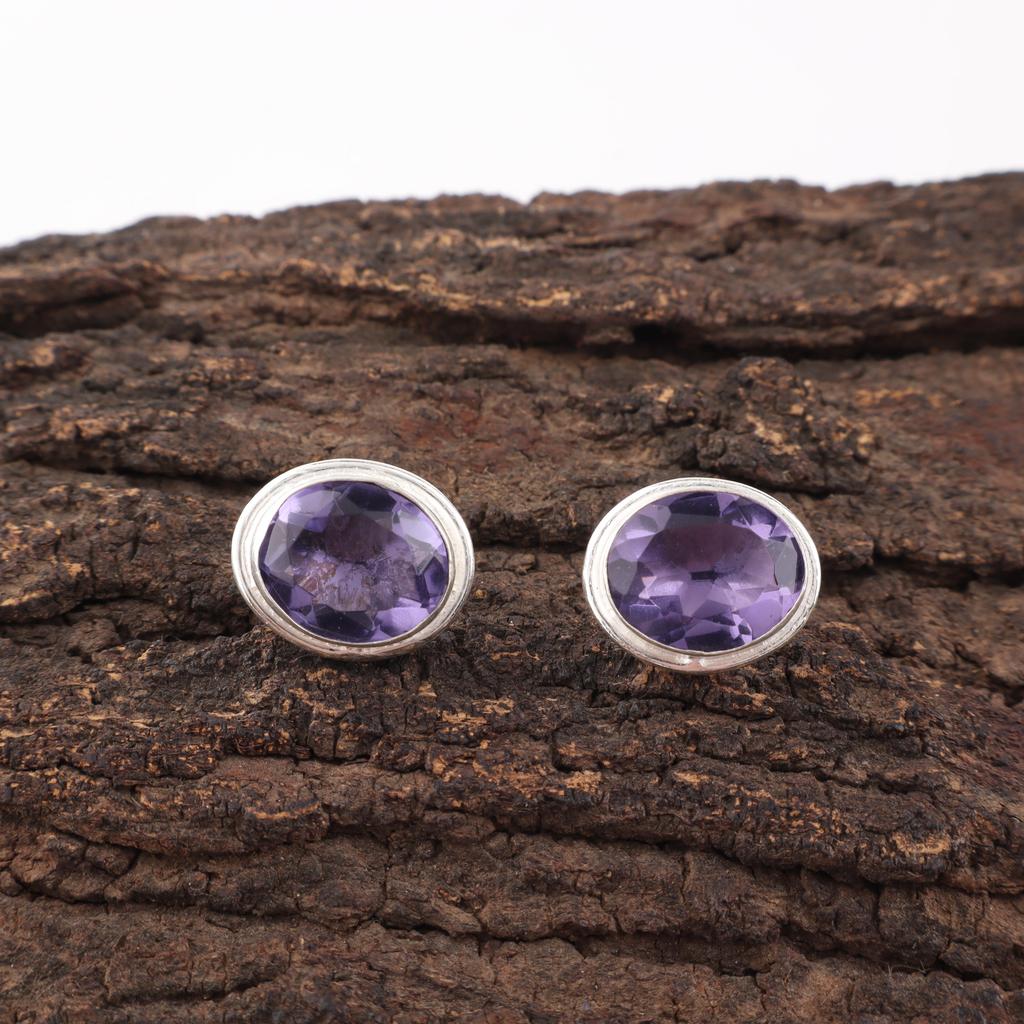 Iolite Jewelry, Handmade Gemstone Pendant, 925 Solid Sterling Silver Earrings Spiritual Jewelry, For Engagement Gift