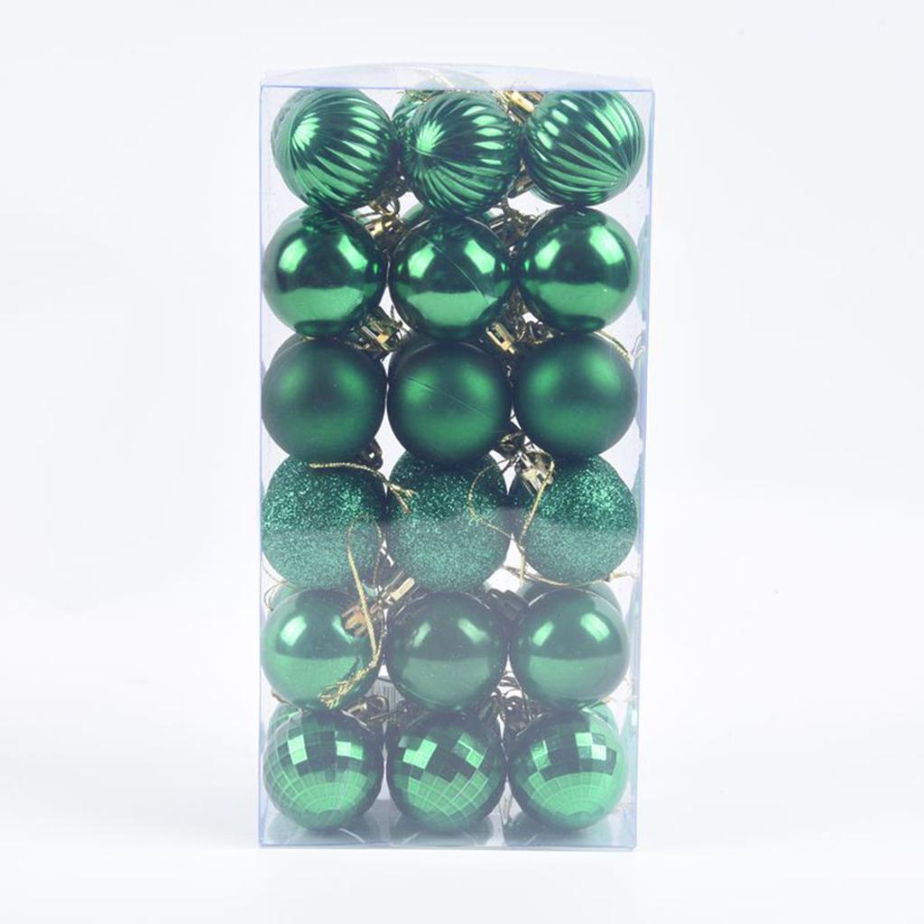 36pcs Xmas Hanging Christmas Tree Balls Ornaments Plastic Shatterproof Holiday Party Decoration Indoor Outdoor