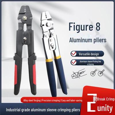 8-Shaped Aluminum Sleeve Crimping Pliers for Wire Rope and Sea Fishing Hooks.