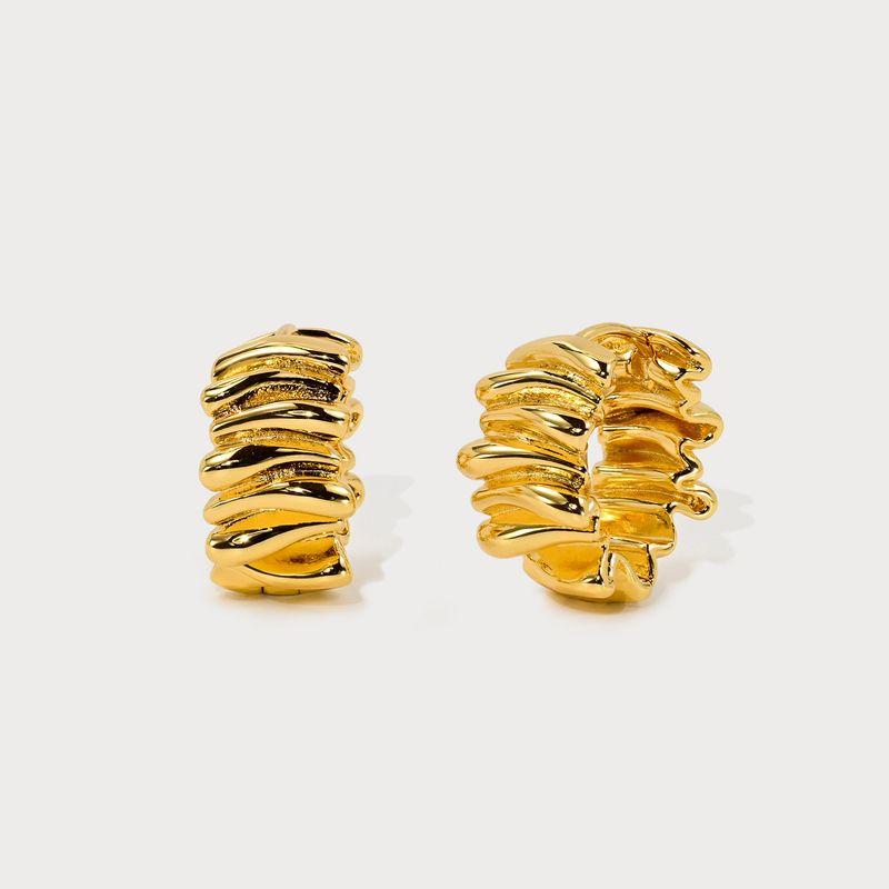 

European and American Retro Minimalist High-End Luxury Niche Gold Earrings with a Unique Irregular Design, 2026 New Style Hoop Earrings Gold