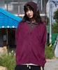 Runaki'Hu' Wxk027 Fluffy Loose Fit Cardigan (Burgundy)