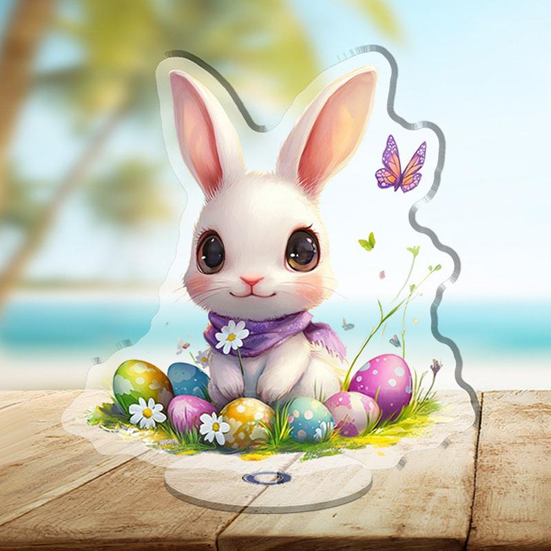 Acrylic Standee Cute Bunny Easter Home Decoration 2D Flat Easter Ornament
