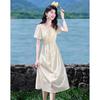 Elegant A-Line Short-Sleeve Mid-Length Dress