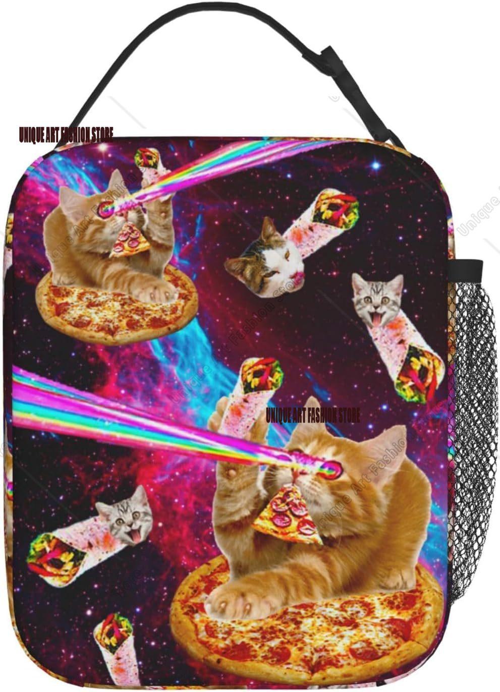 alaxy Cat Starry Sky Pizza Cute Tamo Insulated Lunch Bag Portable Lunch Box Reusable Totes For Women Men One Size