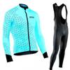 Thin NW Fleece Long Sleeve Cycling Jerseys Set Men Women Moisture Wicking Bike Riding Wear