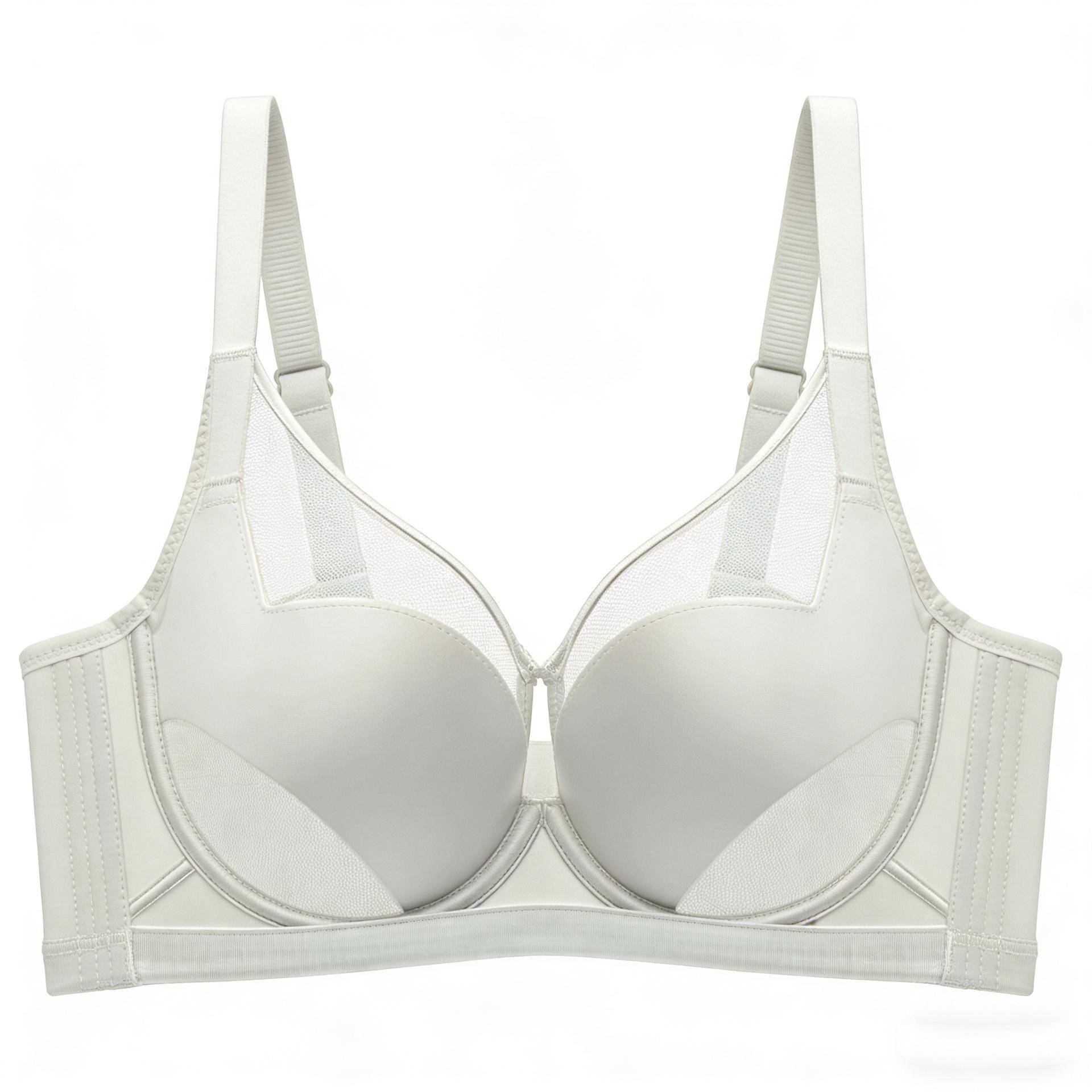 

2026 Атласный бесшовный дышащий сетчатый бюстгальтер с эффектом пуш-ап 38/85B