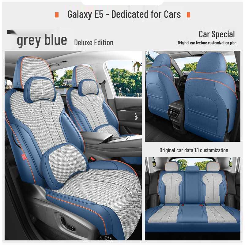 All-Season Breathable Linen/Hemp Seat Covers for Geely Galaxy E5 - Full Coverage