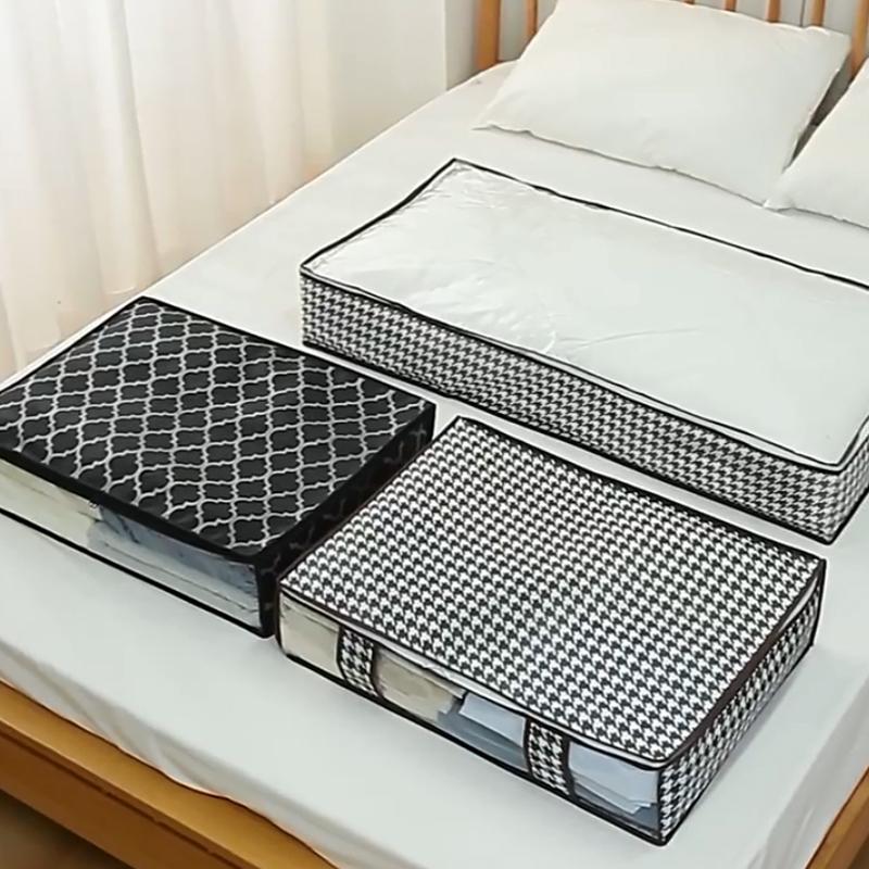 Underbed Storage Bag Large Capacity Transparent Foldable Clothes Quilt Pillow Wardrobe Organizer Sundries Storage Bag