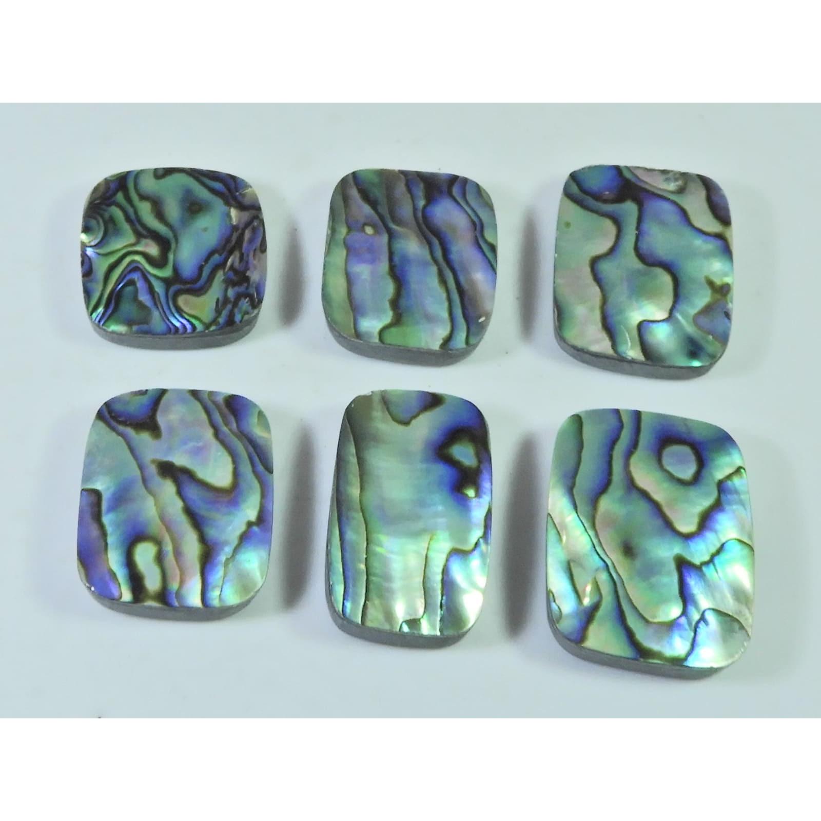 220Cts.Natural Abalone Shell Octagon Cabochon Loose Gemstone 6Pcs Lot A-838