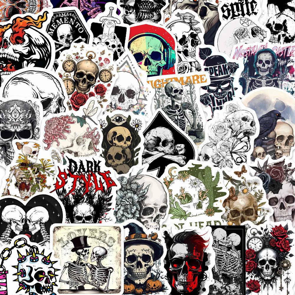 50 Creative Skull Stickers for DIY Notebooks, Planners, Phone Cases, and Stationery Decoration A251