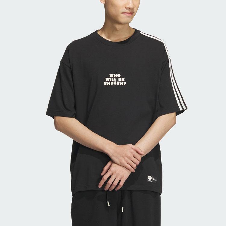 Adidas Neo X Disney Toy Story Ležérní kreslený potisk Kulatý výstřih Krátký rukáv Unisex Top Černý IP9365