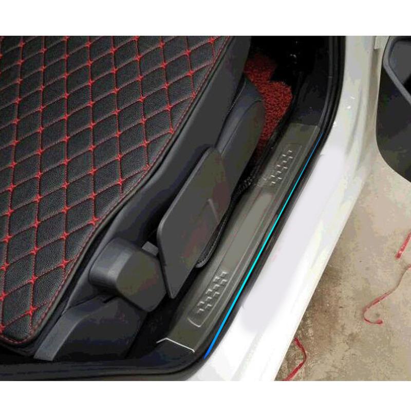 For VW Volkswagen Touran L 2016 2017 2018   Styling Cover Pedal Door Sill Scuff Plate Cover Inner Built Threshold Parts