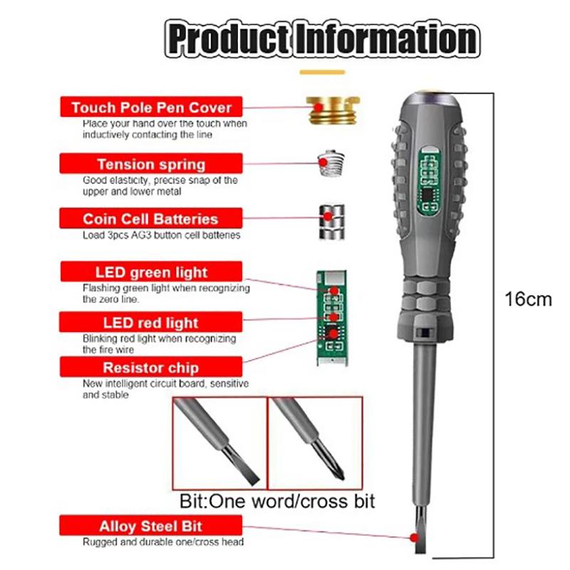Intelligent Voltage Tester Pen Ac Non-Contact Induction Test Pencil Voltmeter Power Detector