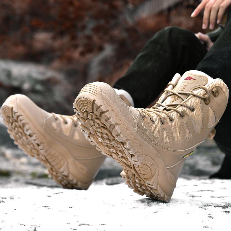 Plush Tactical Combat Boots Winter Snow Boots Hiking Sneakers Warm Work Tactical Shoes High-top Outdoor Tactical Boots