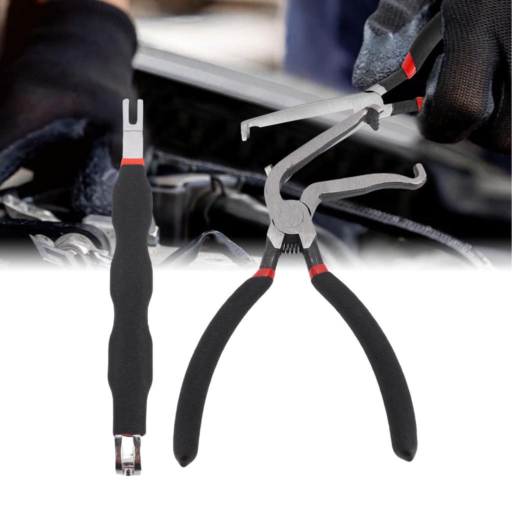 Electrical Disconnect Pliers 60 degrees Bend Carbon Steel Fuel Line Hose Pliers with Double Ended Terminal Separator Removal Tool