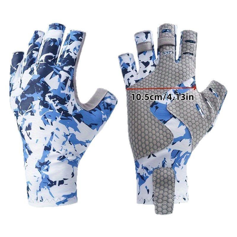Men's Wear-Resistant Non-Slip Half-Finger Fishing Gloves, Breathable & Sweat-Absorbent for Outdoor Lure and Sea Fishing