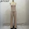 BITCED Knitted Three-piece Summer Women's Coat, Vest and Trousers Set