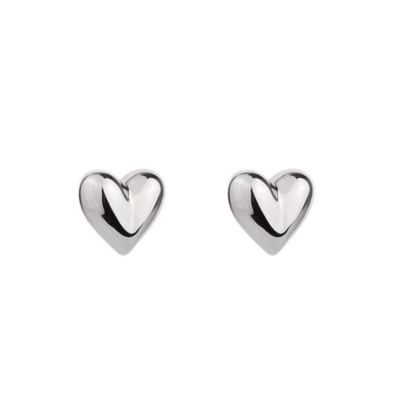 

Korean Style Heart Stud Earrings: Niche Design, Elegant & Versatile Peach Heart Earrings серебряный