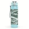 1PC Two female singers color portrait print 750ml colorful plastic sports water bottle leakproof pop up lid with straw for outdoor work home use