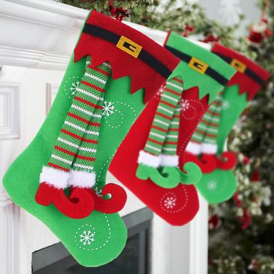 Meias Decorativas de Natal Meias de Pelúcia de Natal Meias de Natal Sacolas de Presentes de Natal para Crianças Meias de Doces Sacolas de Presente