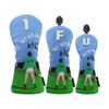 Fundas para palos de golf de piel sintética con estampado de dibujos animados, fundas híbridas para palos de golf, accesorios para driver y maderas de calle.