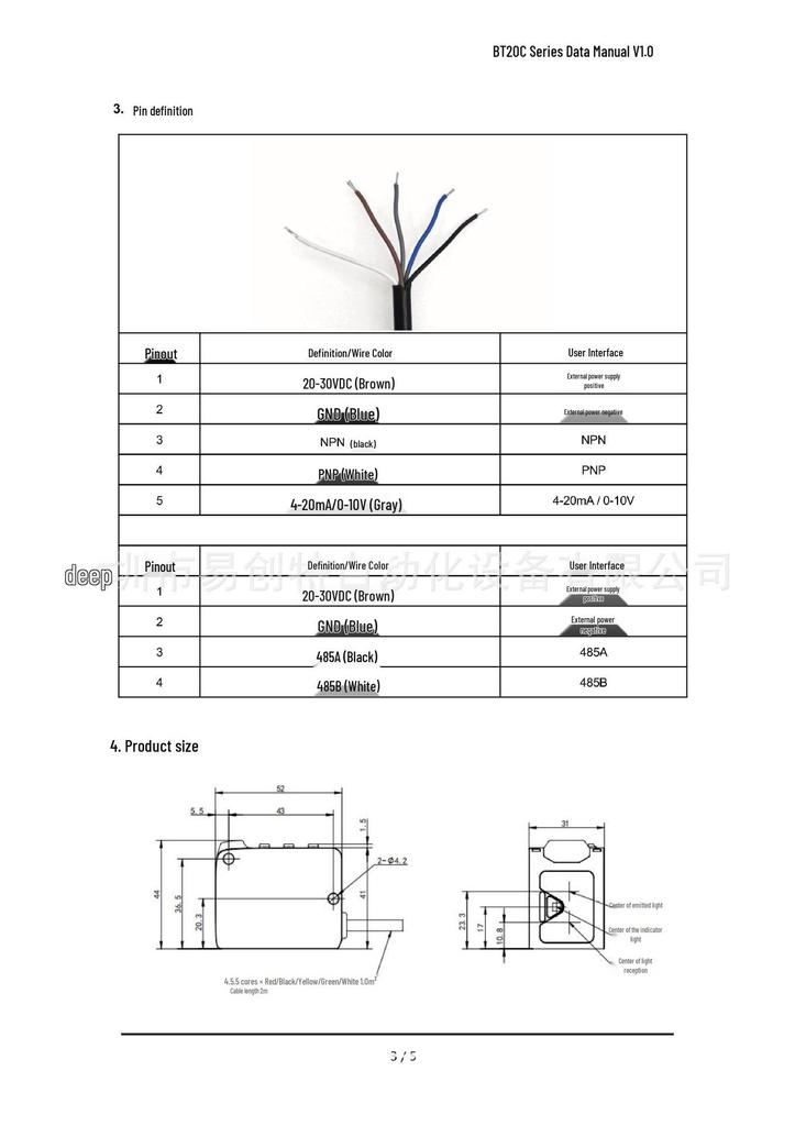 Photoelectric Shape Detection Sensor: 20m Laser Range for Workpieces