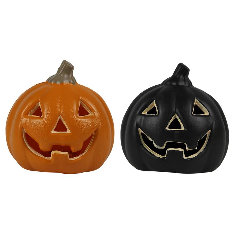 

Pumpkin Desk Light Resin Pumpkin Statue Lamp Festival Atmosphere Desk Lights For Amusement Park Dining Table Harvest Day оранжевый