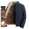 Schwarz-Gold-Fleecegefütterte Stehkragen-Winterjacke für Herren
