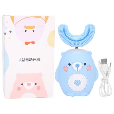 Cute Cartoon Bear Pattern U Shaped Automatic Toothbrush Electric Children Kids ToothbrushBlue