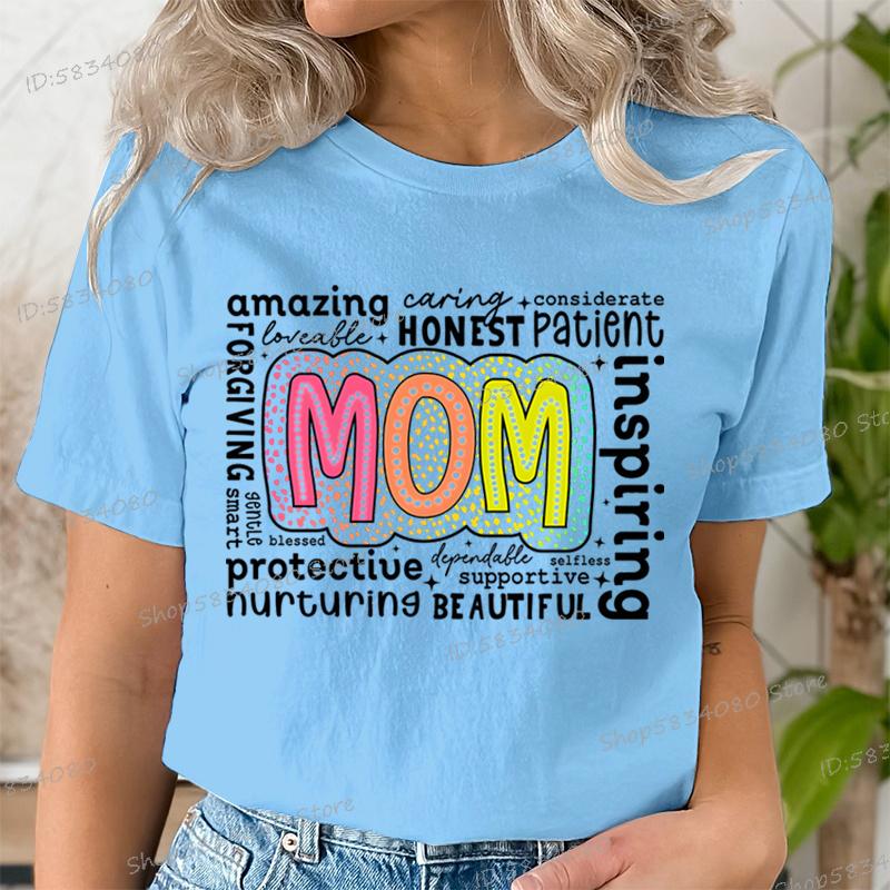 Retro Mutter Mode Lässige Oberteile Geschenk für Mama Lustige T-Shirts Muttertag Klassische Oberteile Mom Life Aufgedrucktes T-Shirt Damenbekleidung