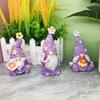 Miniature Mushroom Flower Figurines 3PCS Lavender Gnome Elf Set, Resin Spring Floral Decor Butterfly Set Tray Ornaments, Decorative Statues for Patio