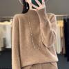 Zeng Li Women's Loose Cashmere Half-High Neck Sweater - Thickened Autumn/Winter Knitted Pullover
