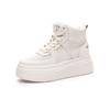 High-top little white shoes women's explosion 2025 new spring and autumn leather casual shoes Internet celebrity thick-soled heightening sports muffi