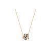 Rondell Glass Enamel Brass Necklace Unisex Necklace Gold Black CI905