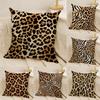 Leopard Print Patterns Cushion Cover Natural Linen Organic Fabric DoubleSided Printing Sofa Home Decor Gift Pillow Cover