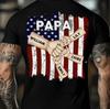 Dad Papa Hand Bump American Flag-Personalized Shirt,Father's Day - 4th Of July