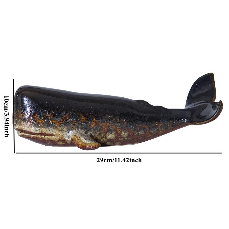 Имитация статуи кита Эстетическое украшение комнаты Керамическая скульптура Современные поделки Фарфоровое украшение Настольные украшения