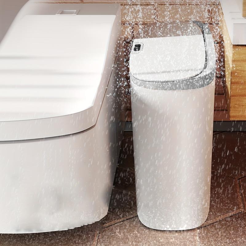 13L Motion Sensor Bathroom Trash Can with Lid,Small Automatic Garbage Can,Waterproof Narrow Trash bin for Kitchen,Office,Bedroom
