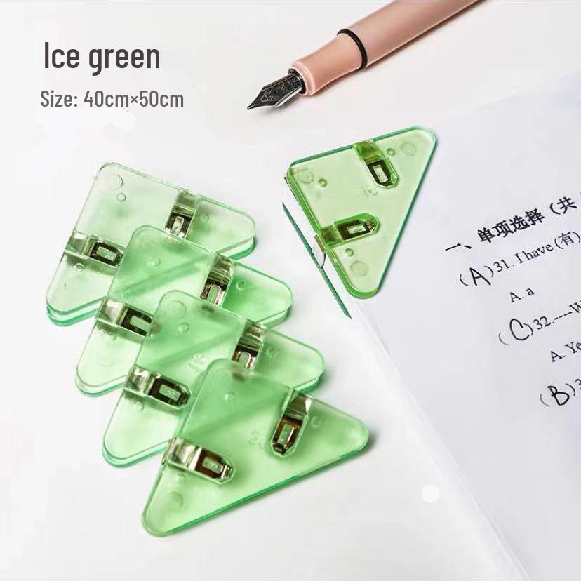 Transparent Triangle Corner Clip for Student File Organization and Storage