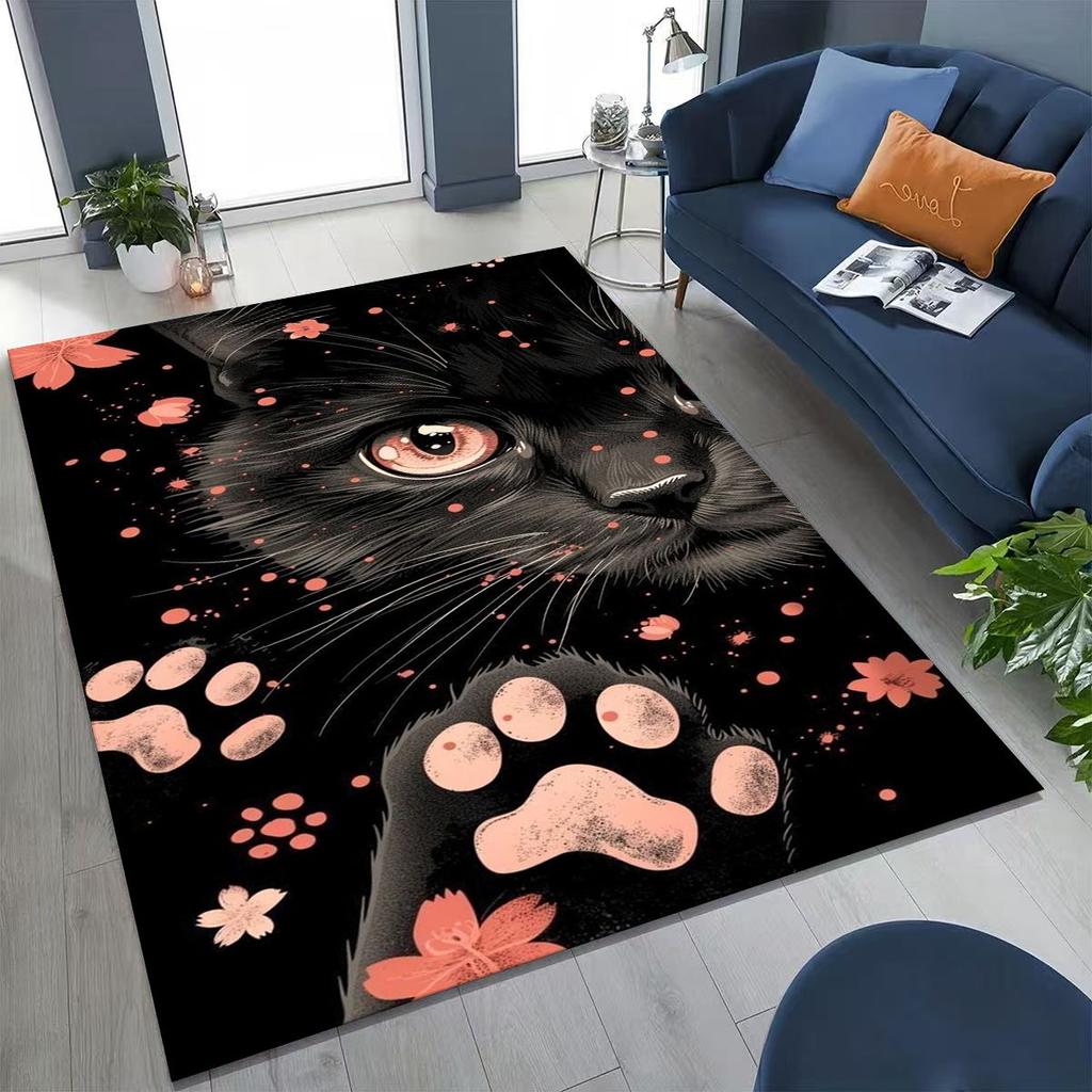 Neuer Niedlicher Katze Kätzchen Miau Cartoon Teppich für Schlafzimmer Wohnzimmer Sofa Zuhause Fußmatte Dekor, Große Kinder Spiel Anti-Rutsch Bodenmatte
