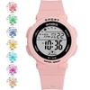 Synoke 50M Waterproof Led Chronograph Watches Fashion Colorful Light Soft PU Strap Women's Digital Sport's Wristwatch