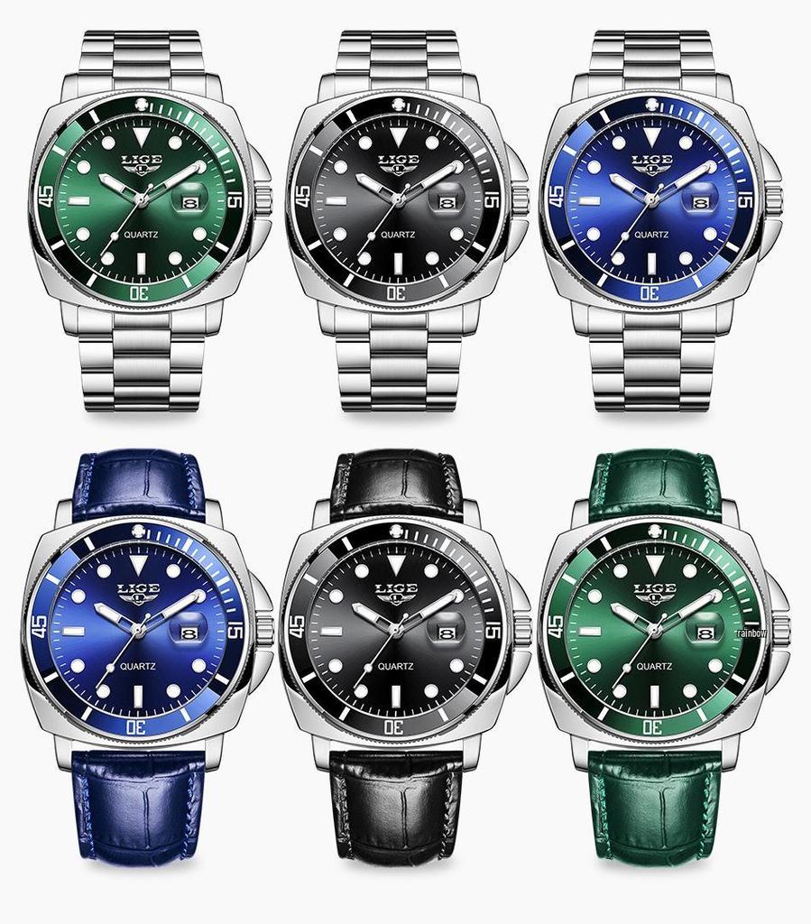 Trendige Herren-Quarzuhr mit drehbarer Lünette, Wasserdichte Armbanduhr